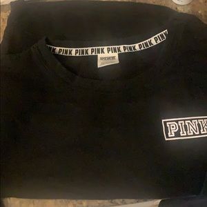 PINK black sweatshirt crew neck. Small.